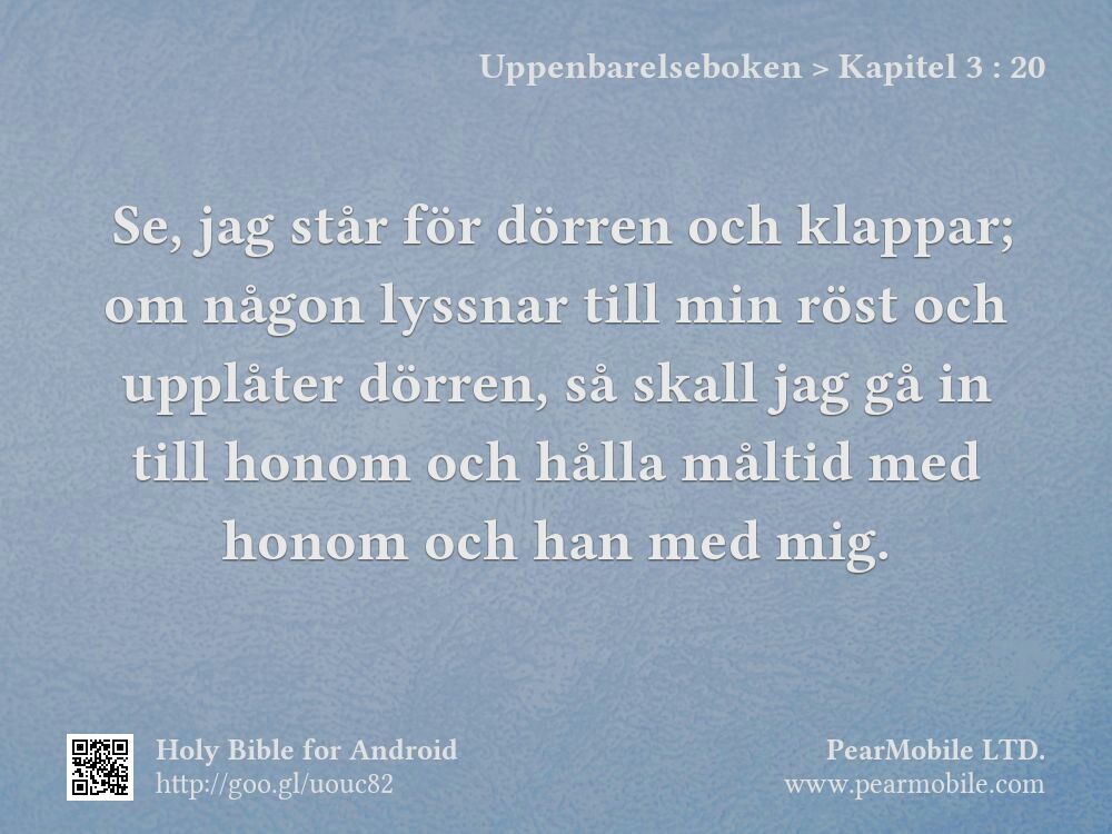 Uppenbarelseboken, Kapitel 3:20